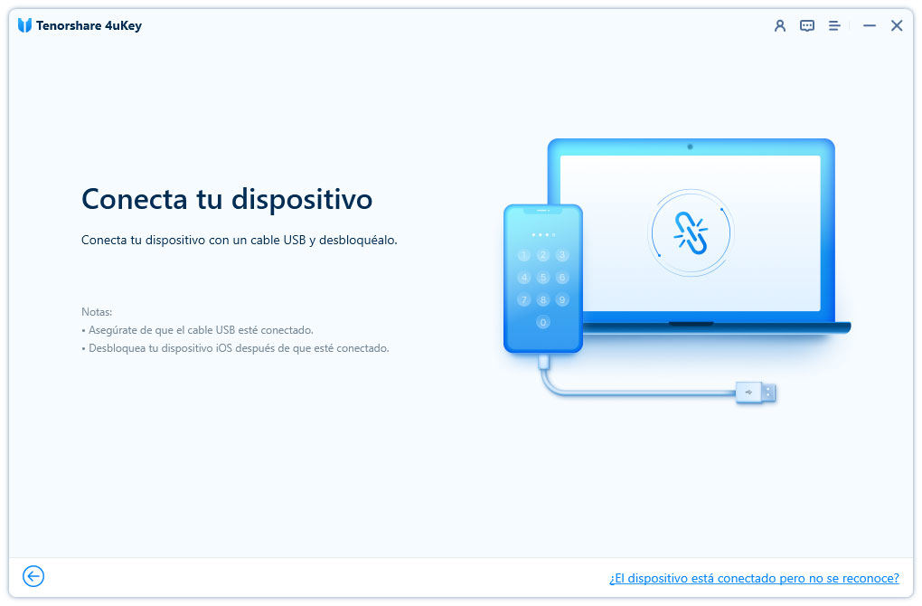 conecta tu dispositivo a la computadora - 4uKey