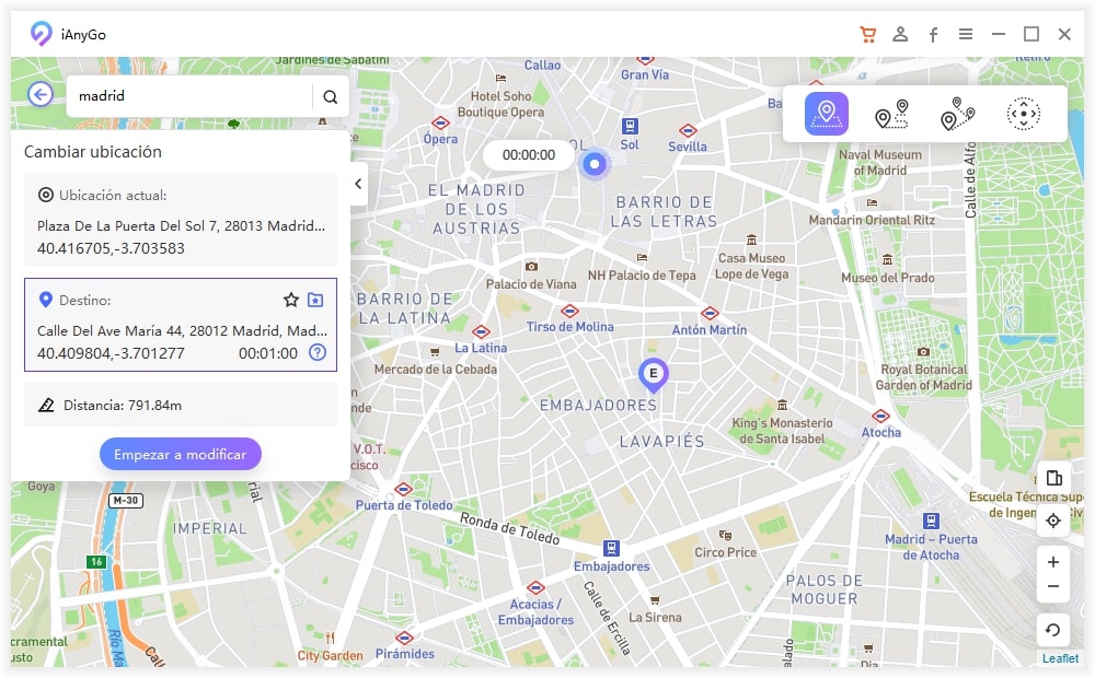 cambiar ubicación