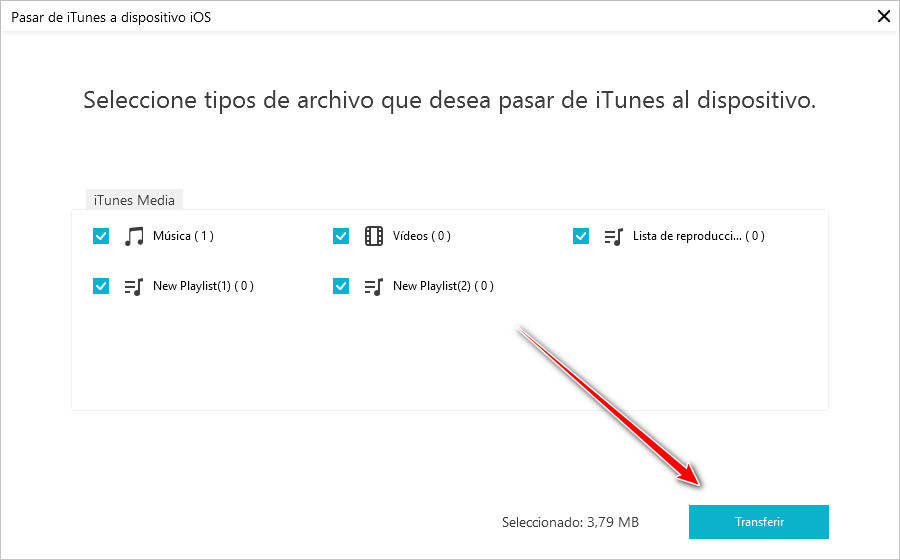transferir datos