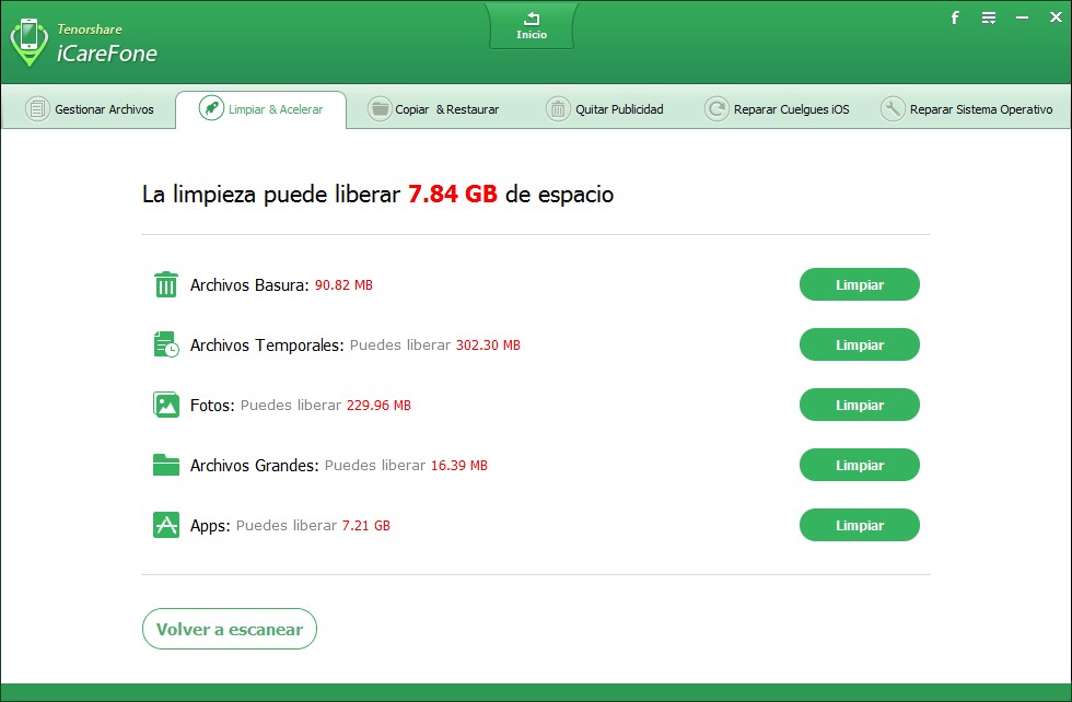 limpiar archivos basura ipad
