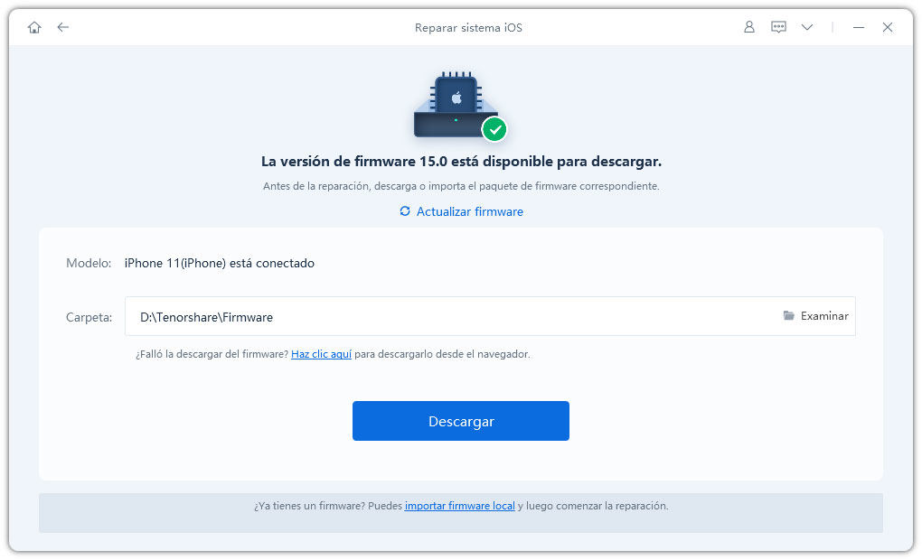 elige la reparación estándar