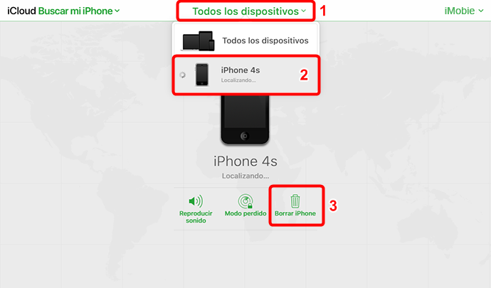 borrar iphone en icloud com