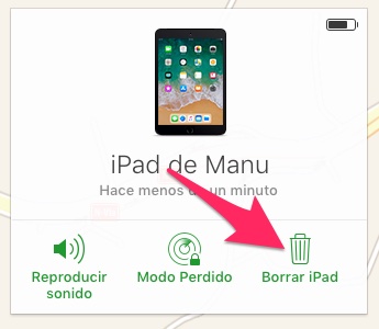 borrar ipad