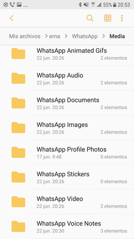 donde almacenan los archivos de audios de whatsapp